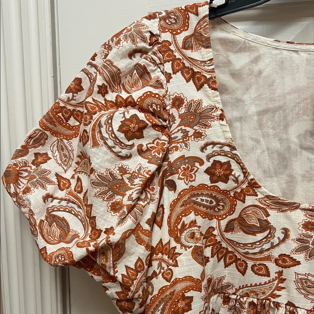 Anthropologie Puff-Sleeve Paisley Top M - Picture 3 of 10